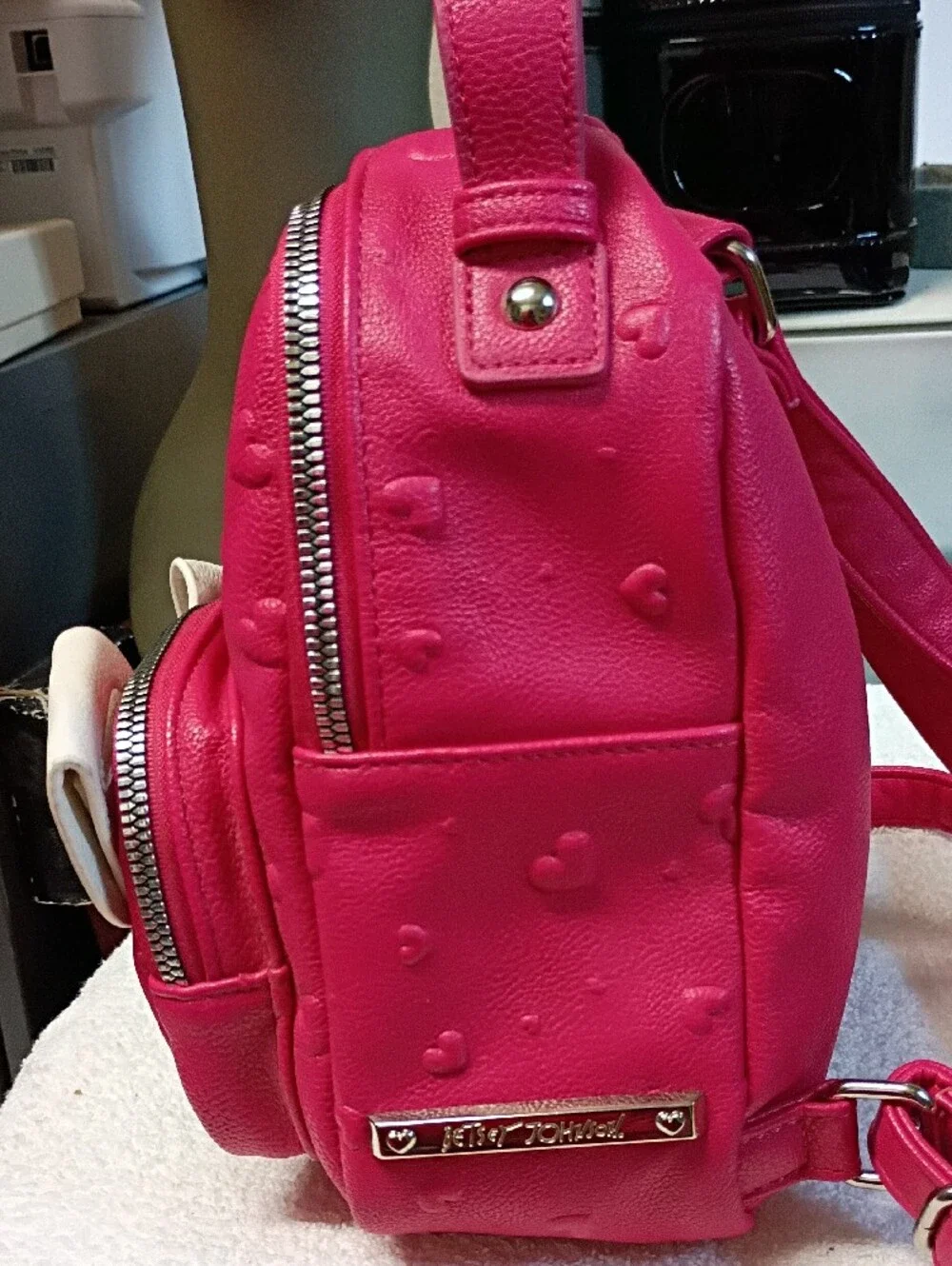 Betsey Johnson Mini Backpack with Dog Face Accents